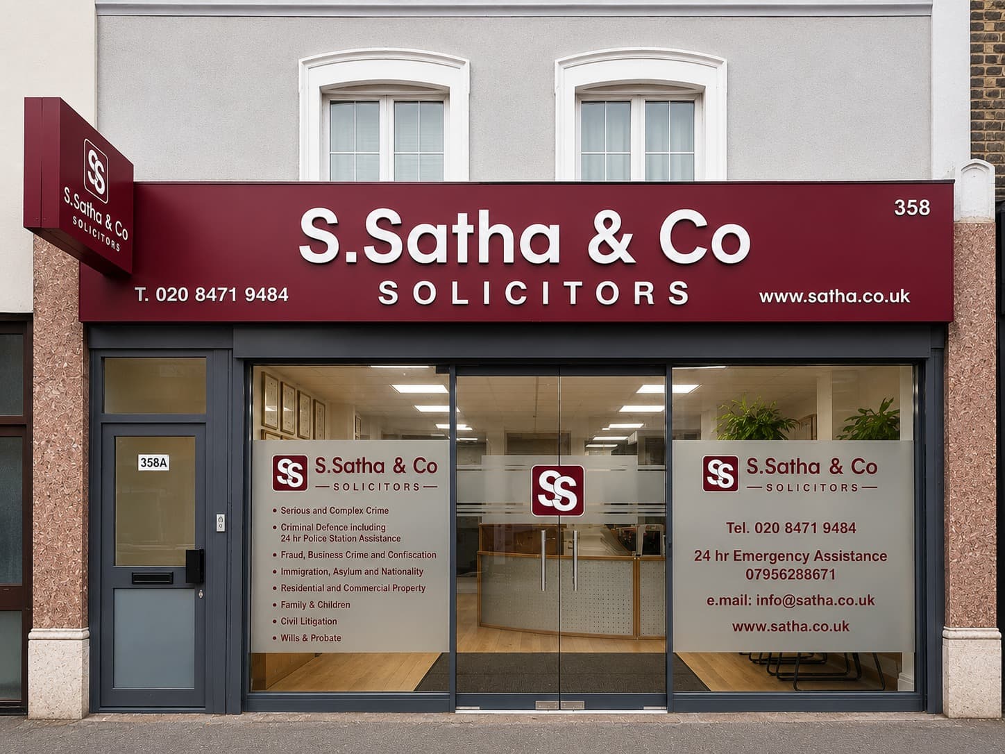 Exterior of S. Satha & Co Solicitors, Manor Park, East London