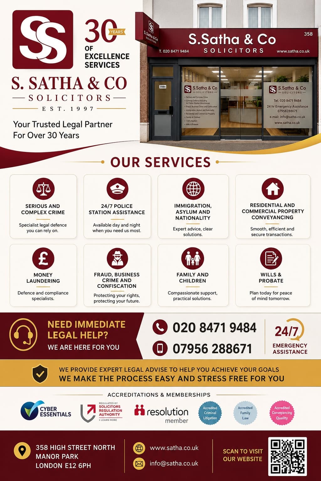 Firm poster — portrait — S. Satha & Co Solicitors